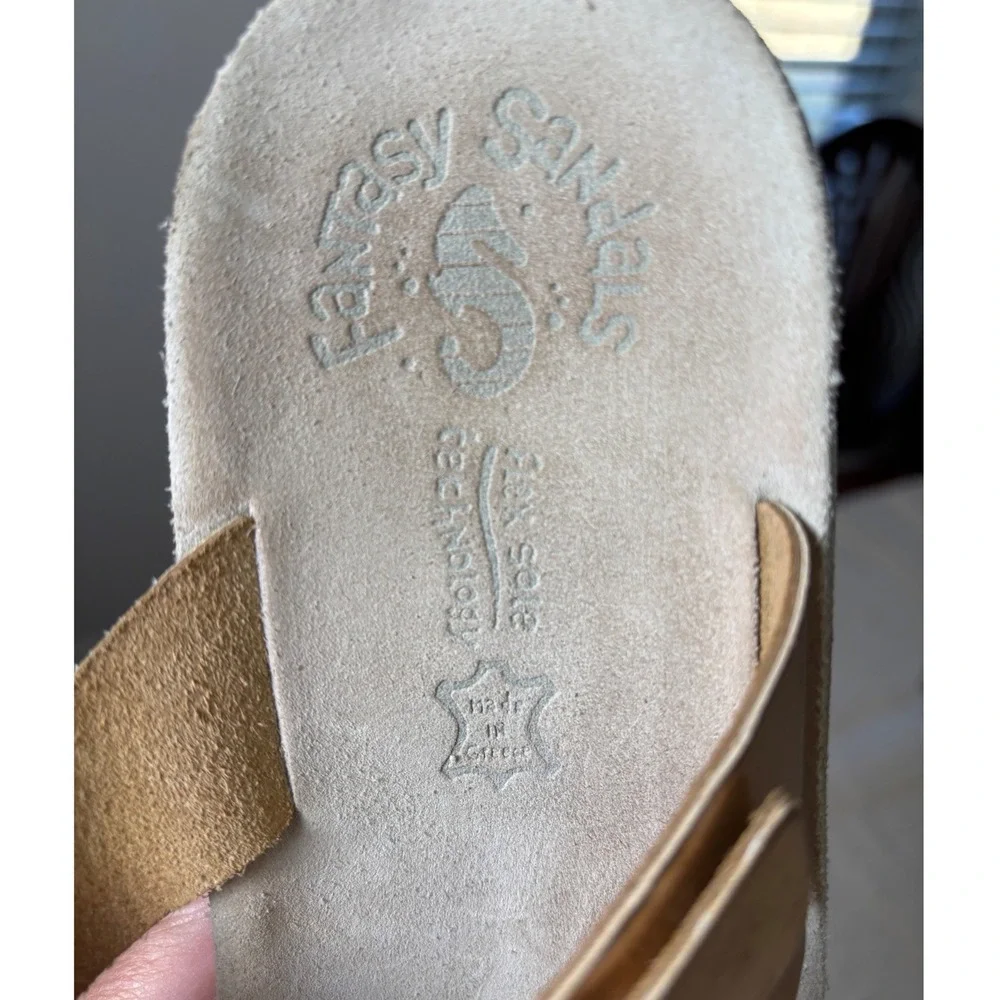 Fantasy Felisa Platform Wedge Sandals 41 Rose Gold Metallic Leather Comfort